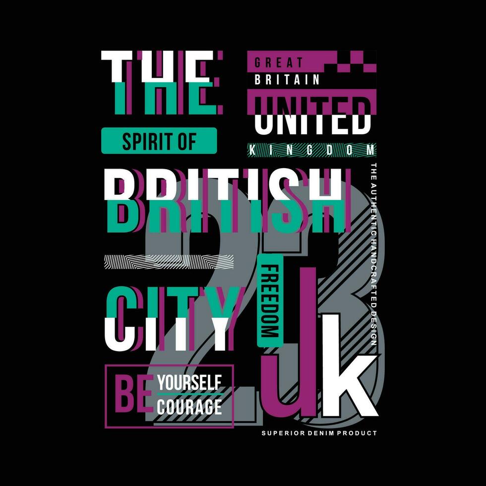 de Brits stad typografie vector, grafisch ontwerp, mode illustratie, voor gewoontjes stijl afdrukken t overhemd vector