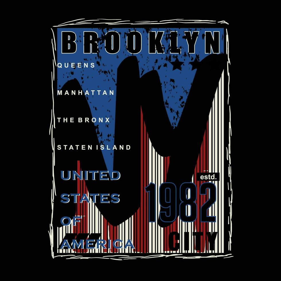 Brooklyn abstract vlag tekst kader, grafisch mode stijl, t overhemd ontwerp, typografie vector, illustratie vector