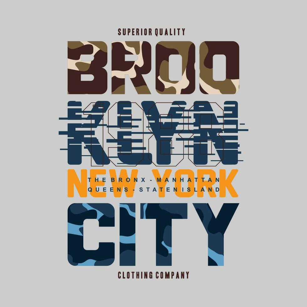 brooklyn, nieuw york stad, tekst kader, grafisch t overhemd ontwerp, typografie vector, illustratie, gewoontjes stijl vector