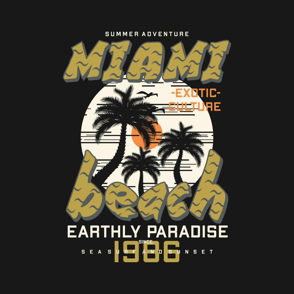 Miami strand abstract grafisch, typografie vector, t overhemd ontwerp illustratie, mooi zo voor klaar afdrukken, en andere gebruik vector