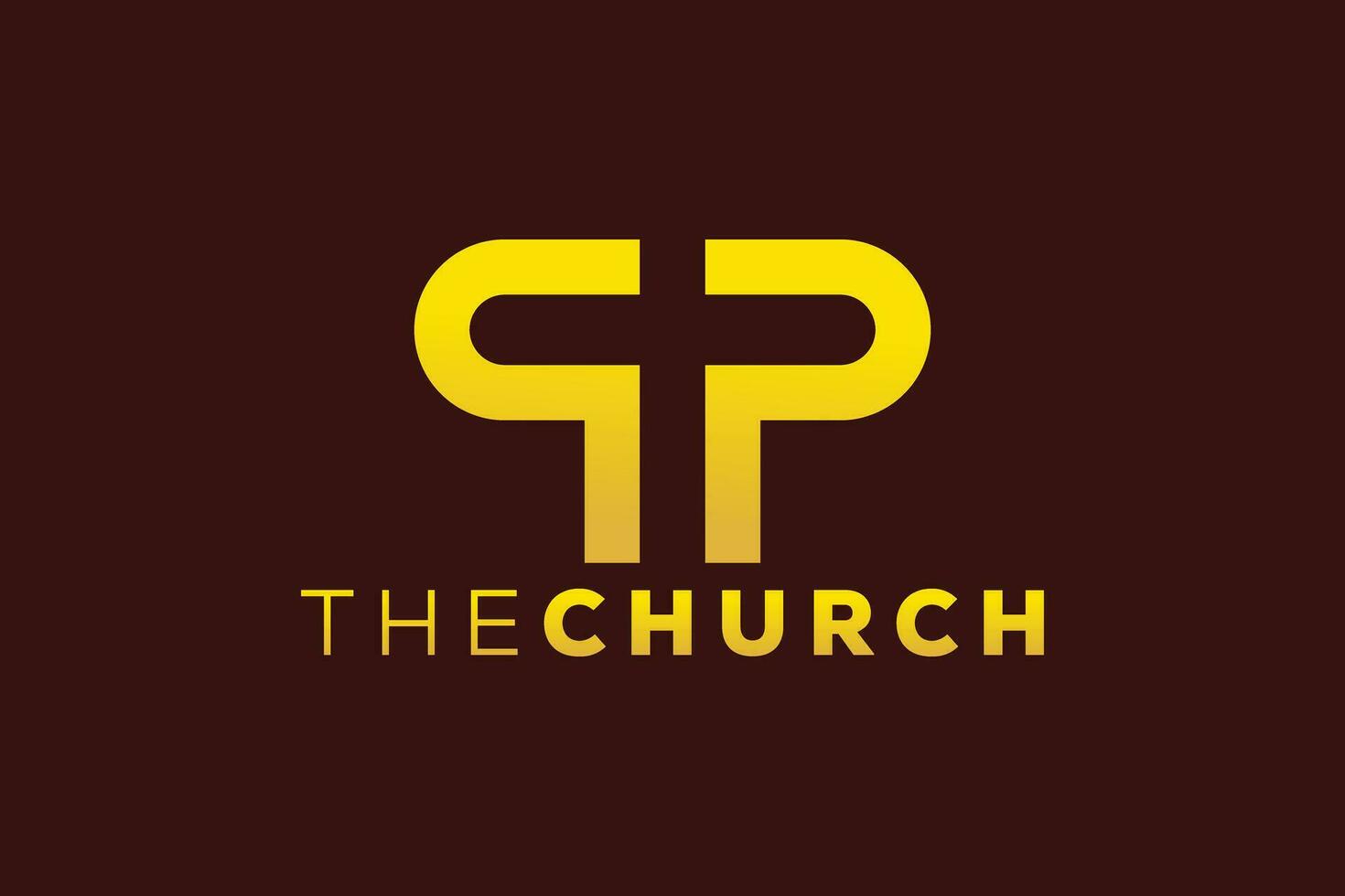 modieus en professioneel brief p kerk teken christen en vredig vector logo