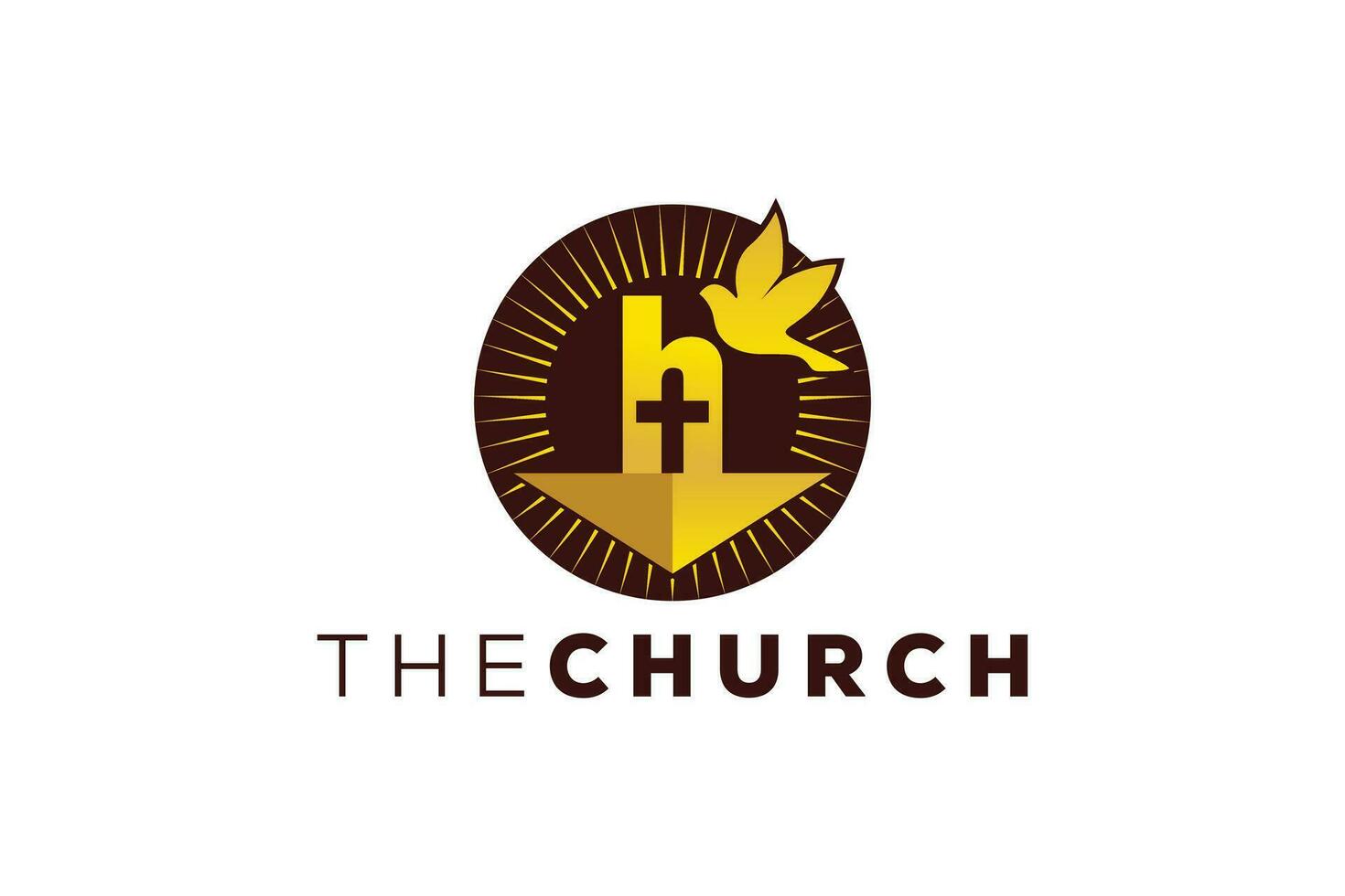 modieus en professioneel brief h kerk teken christen en vredig vector logo