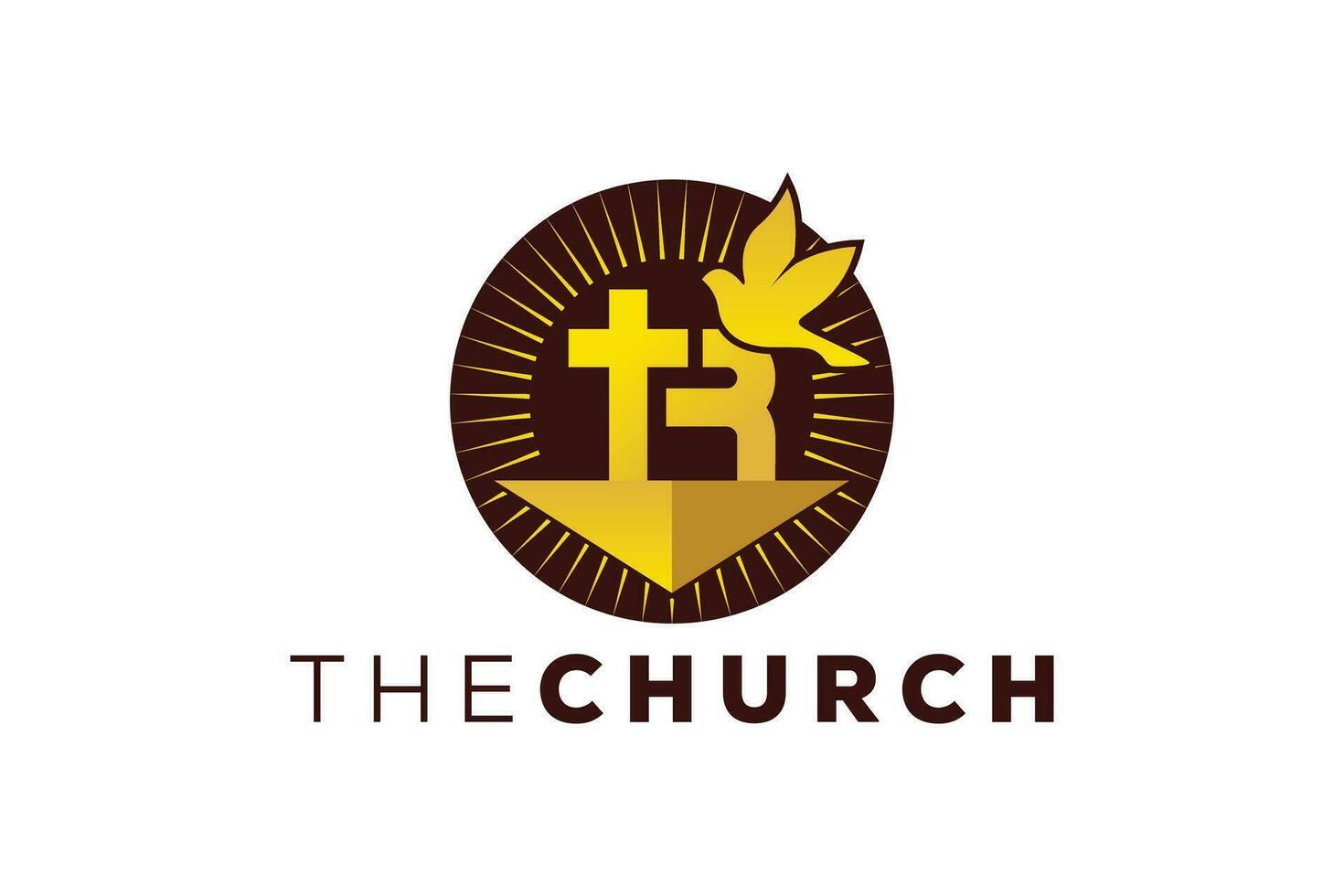 modieus en professioneel brief r kerk teken christen en vredig vector logo