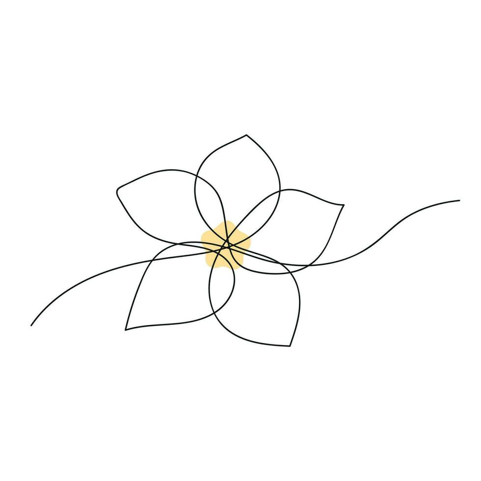 vanille bloem. een lijn tekening, minimalisme. vector illustratie.