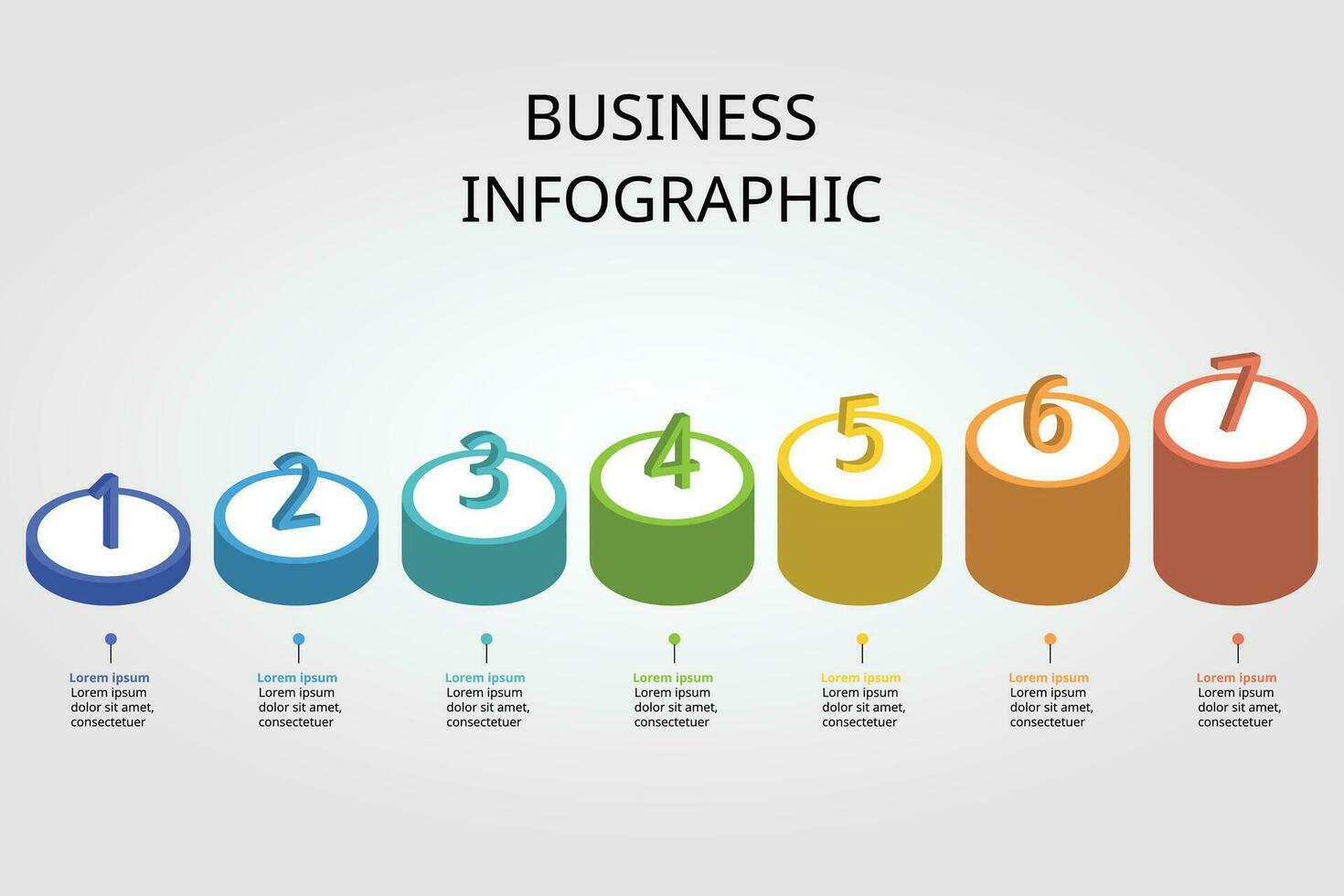 cirkel sjabloon stap voor infographic voor presentatie voor 7 element vector