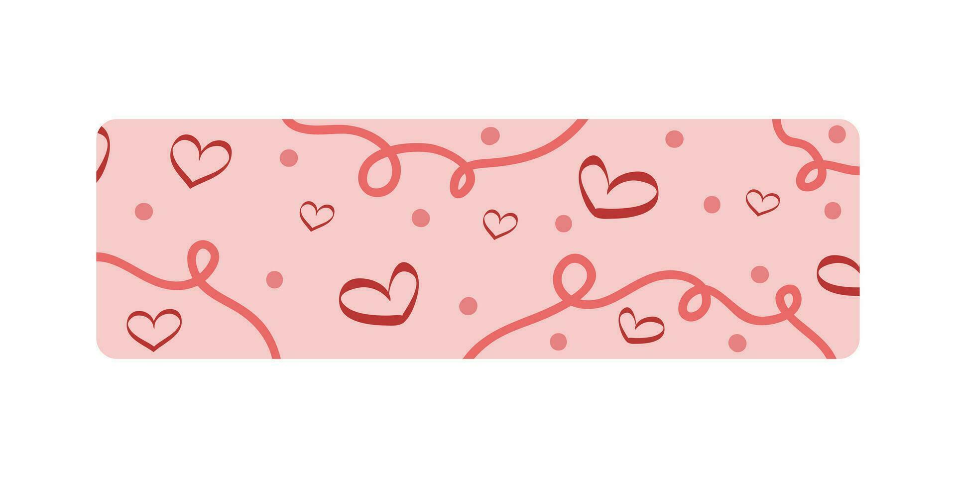 schattig valentijnsdag dag washi plakband stroken stickers. stationair scrapbooking set. valentijnsdag dag decoratie en washi banden. vector illustratie.