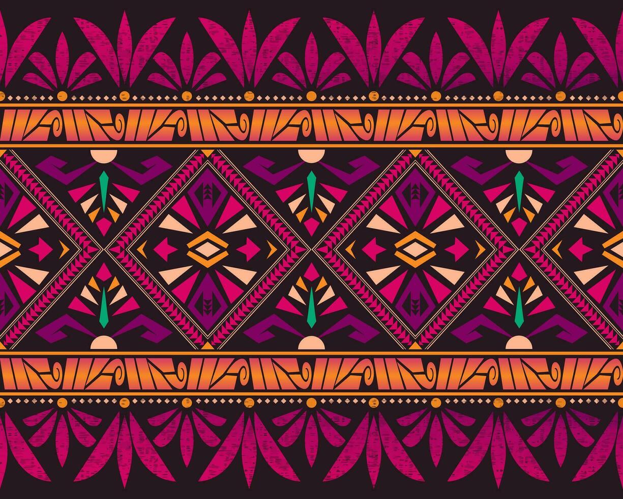 de kleurrijk abstract oude kleding stof patroon. deze patroon ontwerp bestaat van meetkundig vormen en wijnoogst bloemen motieven. de naadloos herhalen patroon ontwerp voor het drukken Aan textiel en kleding. vector