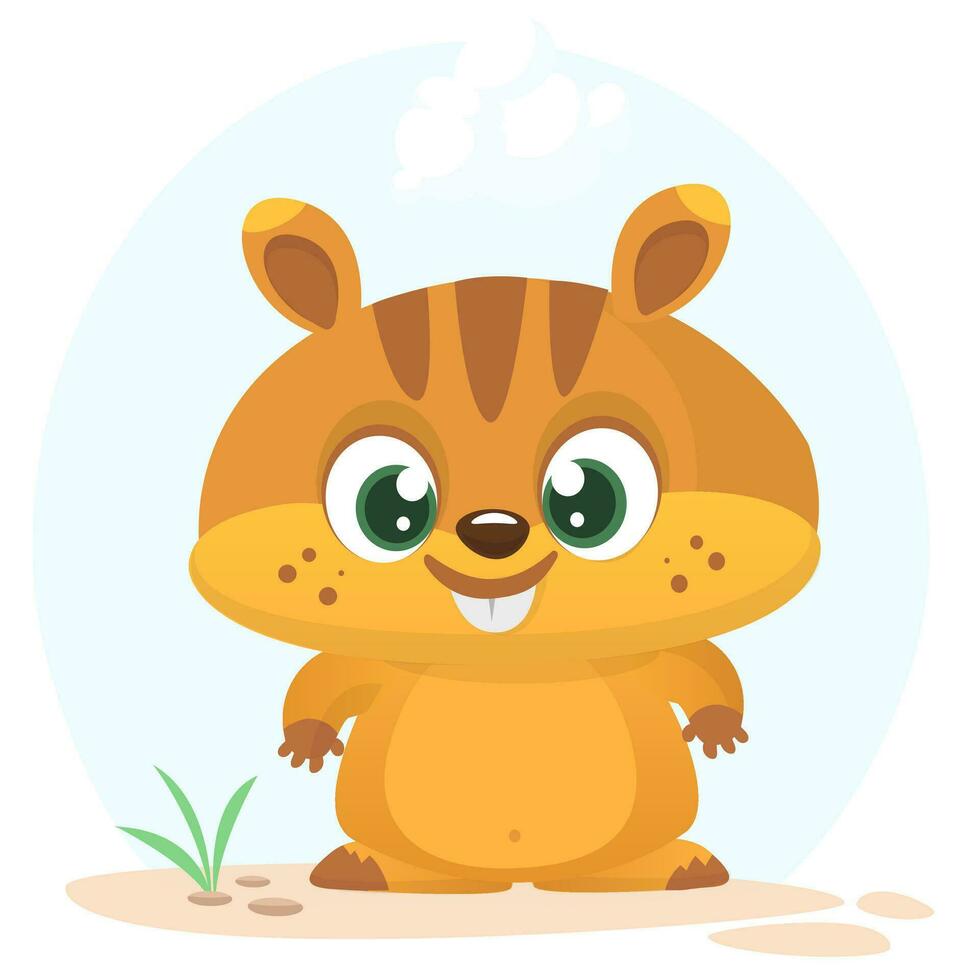 tekenfilm marmot. vector illustratie van groundhog of chipmunk geïsoleerd