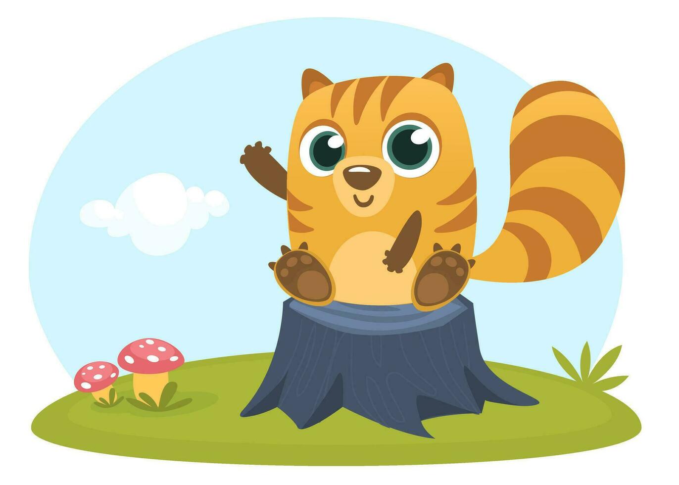 tekenfilm chipmunk of marmot lachend. vector illustratie