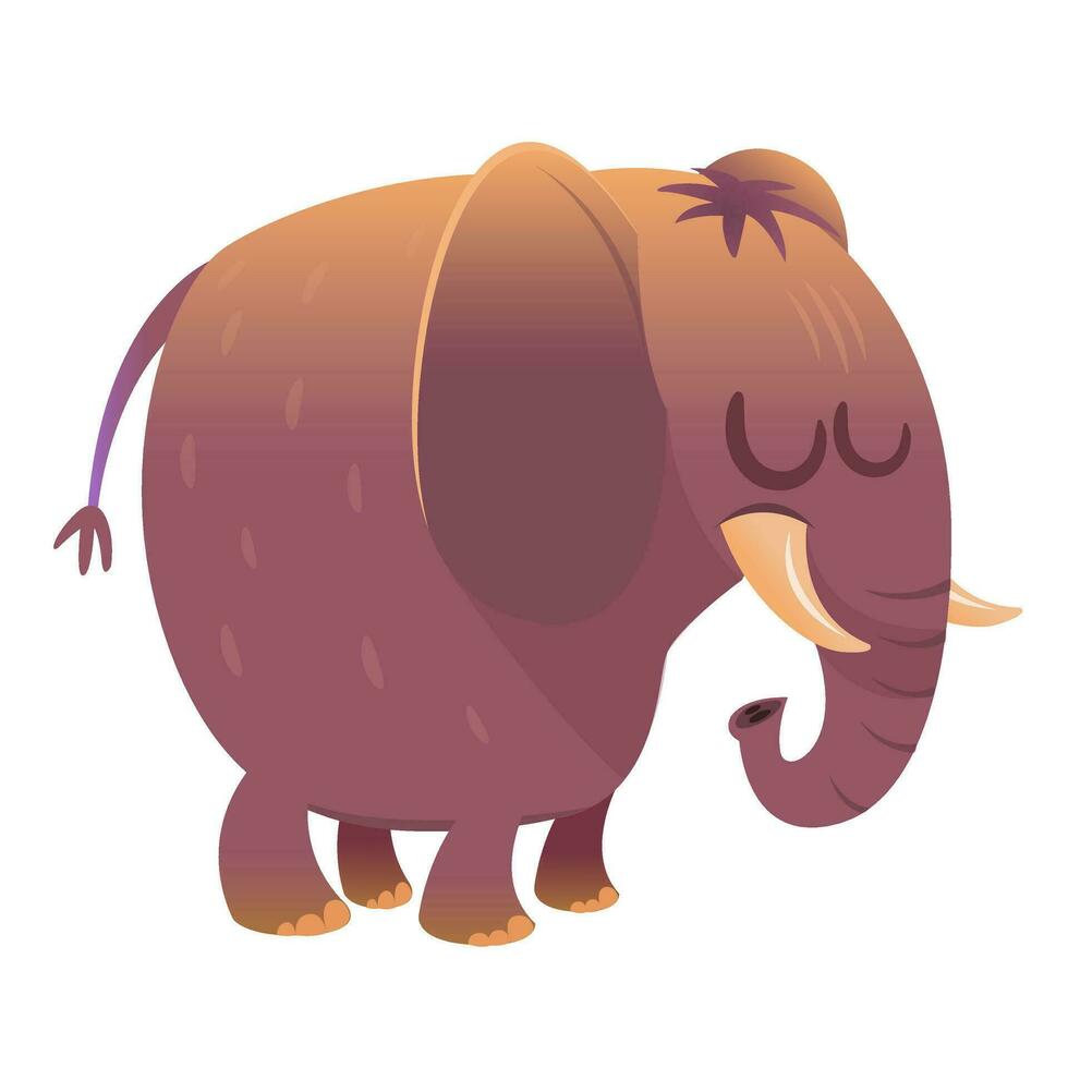 schattig tekenfilm blauw olifant. vector illustratie