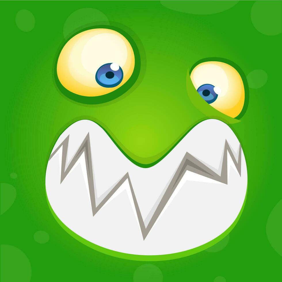 tekenfilm monster gezicht. vector halloween monster avatar