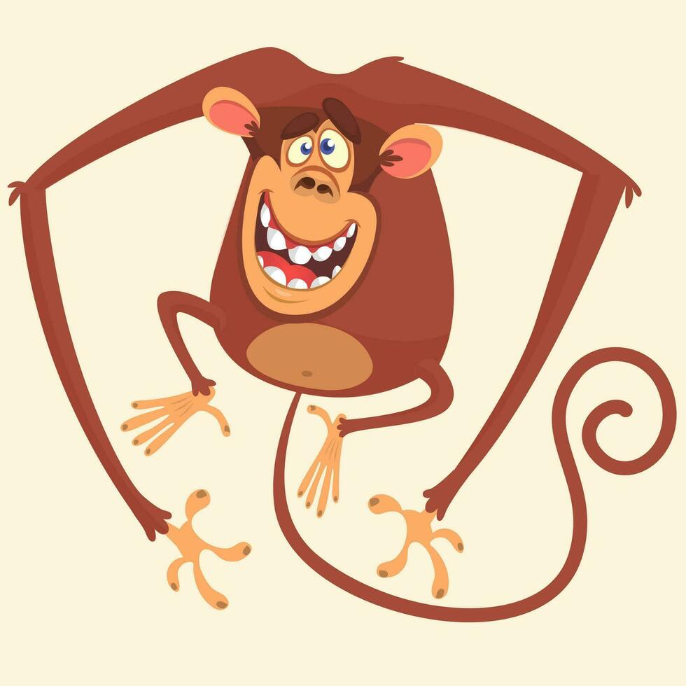 schattig tekenfilm aap chimpansee karakter vector