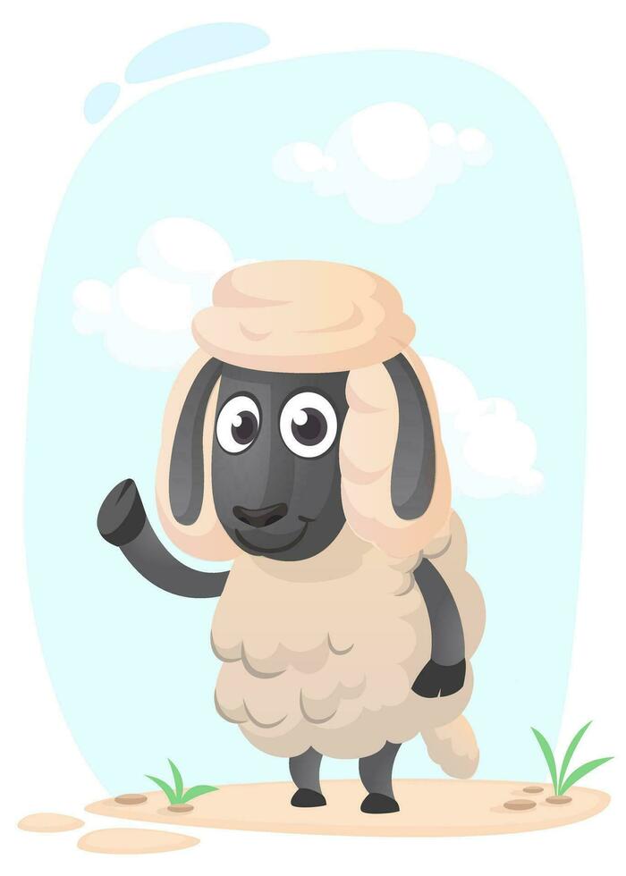 grappig tekenfilm schapen. vector illustratie van mooi schapen