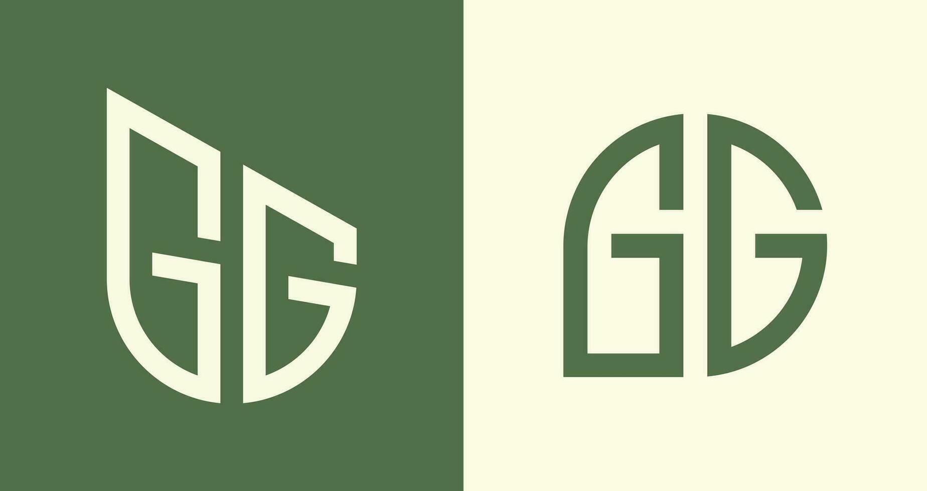 creatief gemakkelijk eerste brieven gg logo ontwerpen bundel. vector