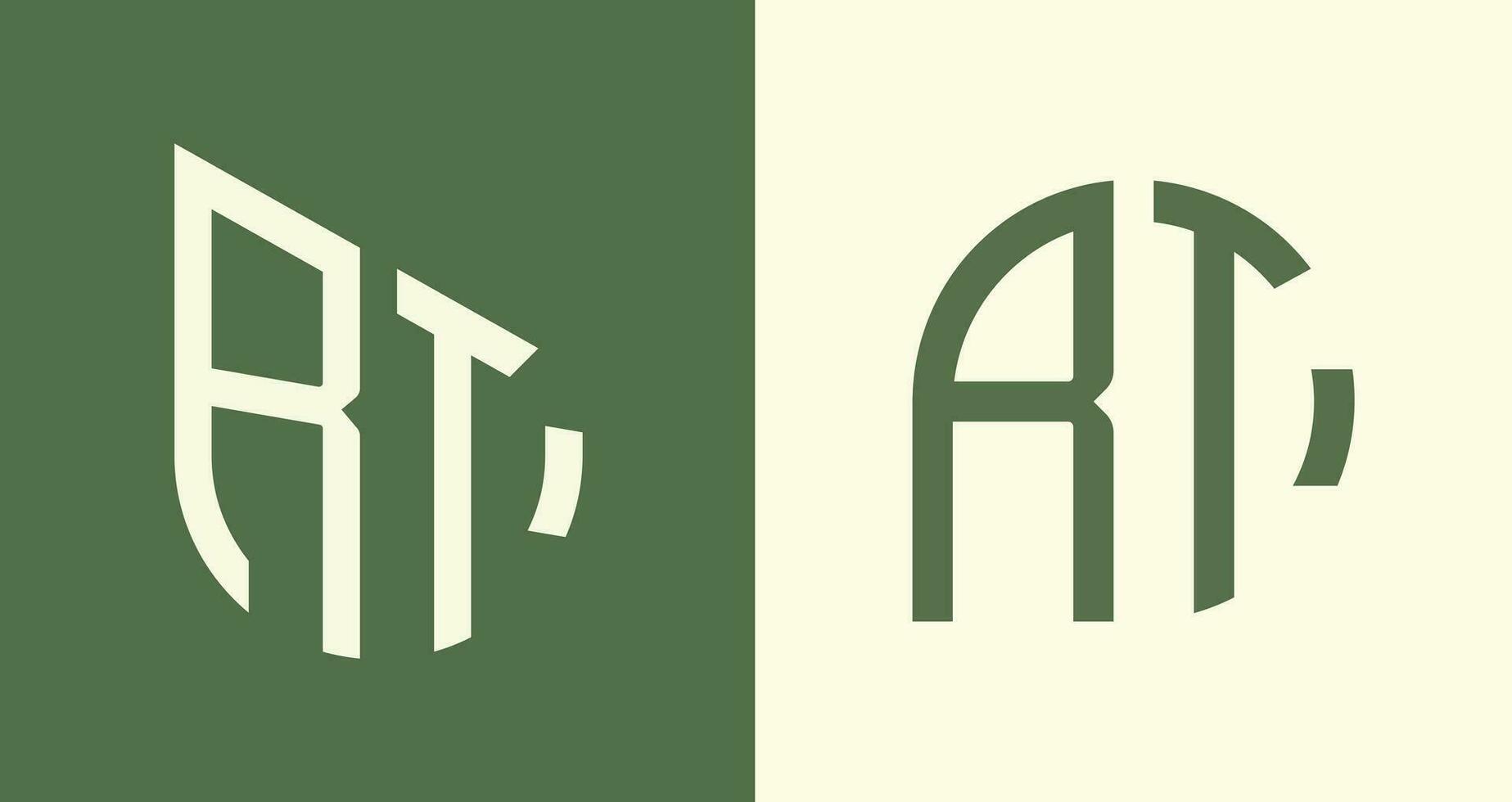 creatief gemakkelijk eerste brieven rt logo ontwerpen bundel. vector