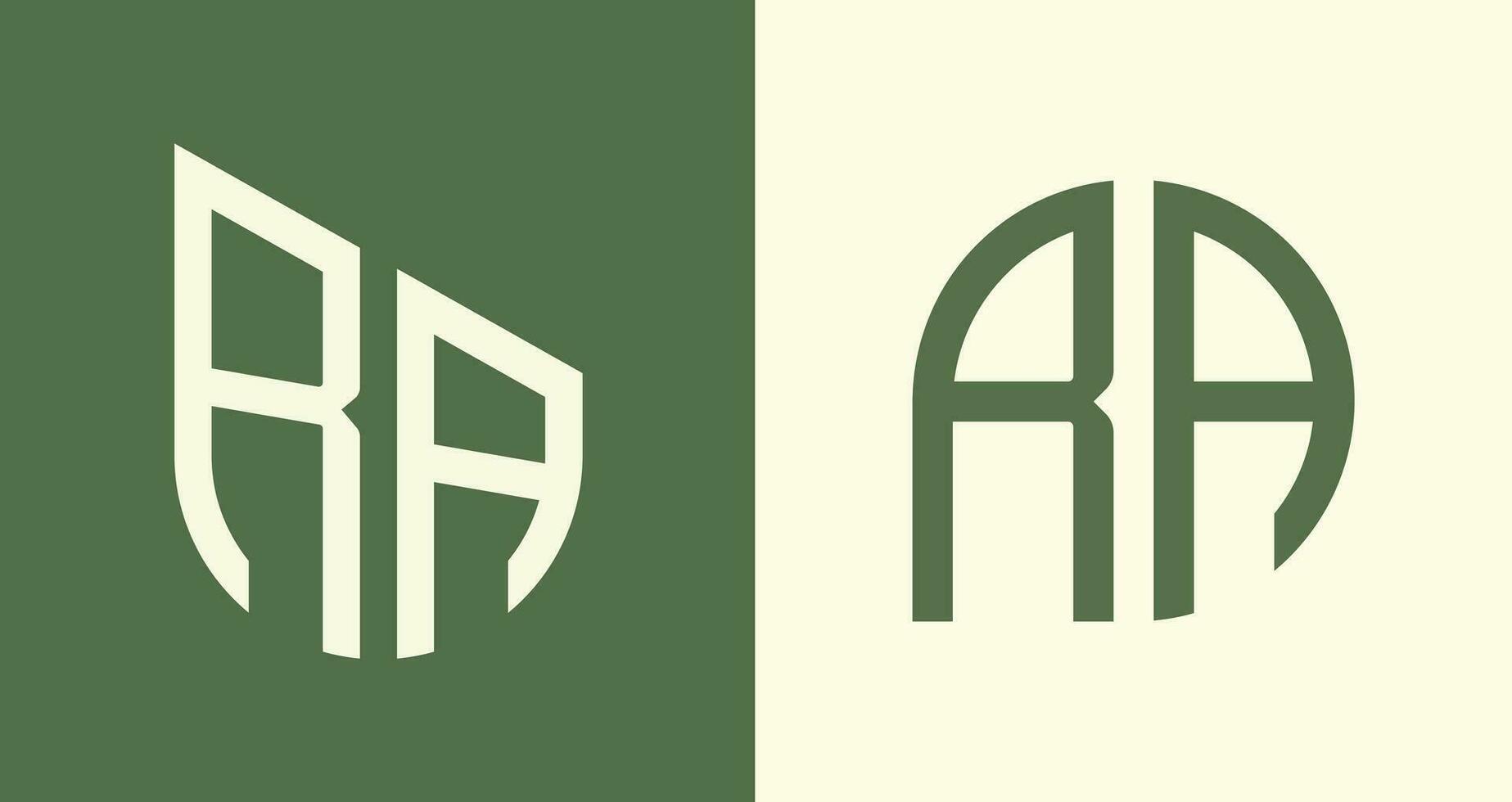 creatief gemakkelijk eerste brieven ra logo ontwerpen bundel. vector