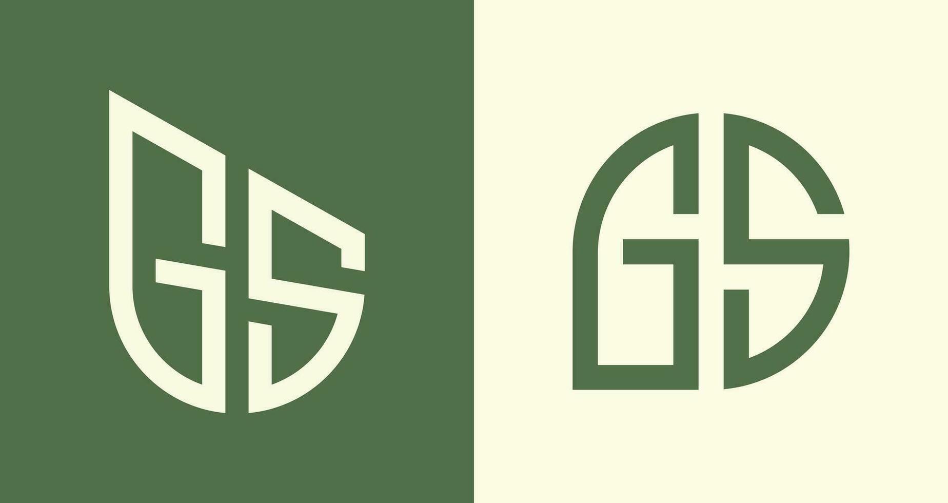 creatief gemakkelijk eerste brieven gs logo ontwerpen bundel. vector