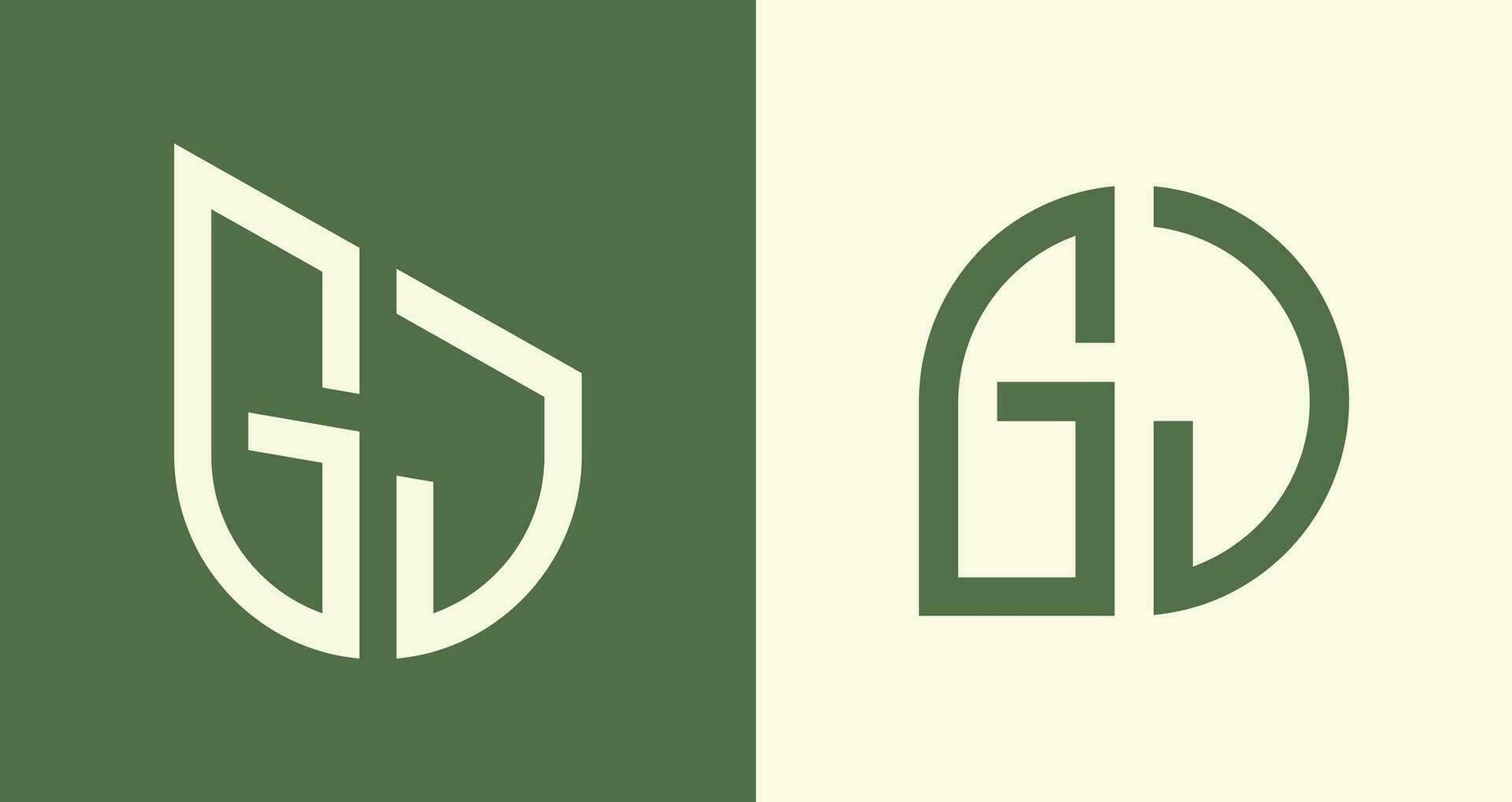 creatief gemakkelijk eerste brieven gj logo ontwerpen bundel. vector