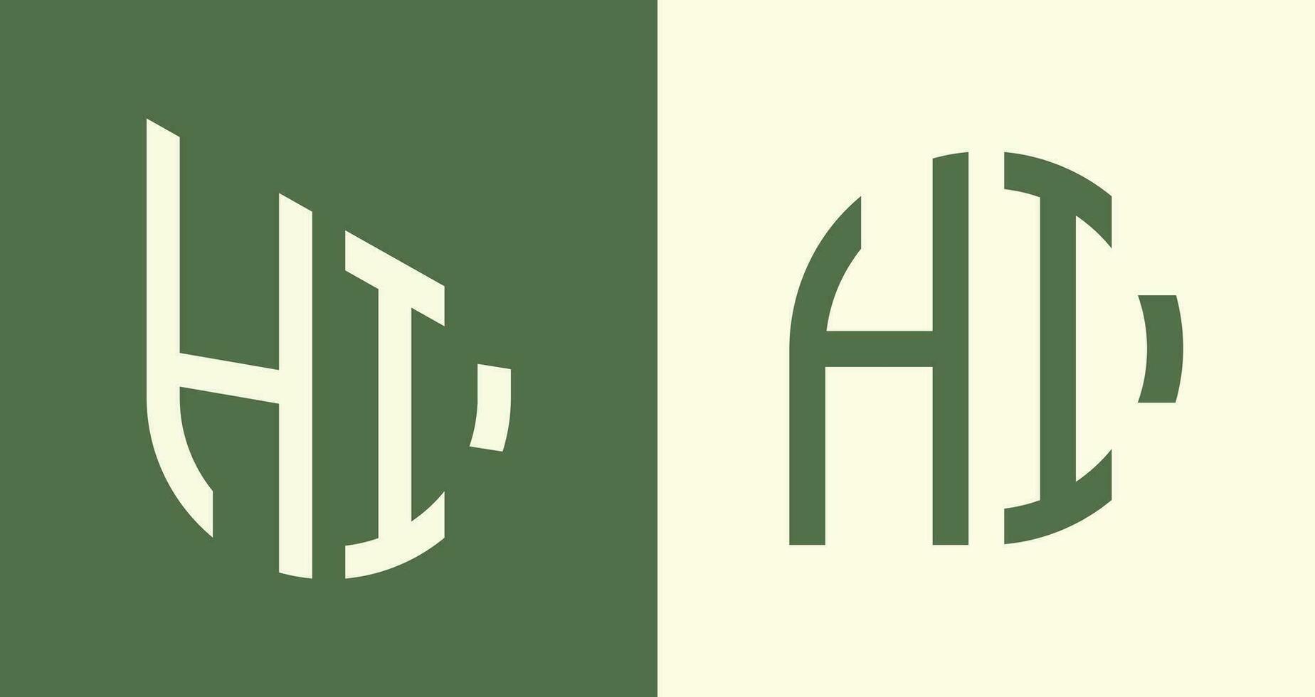 creatief gemakkelijk eerste brieven Hoi logo ontwerpen bundel. vector