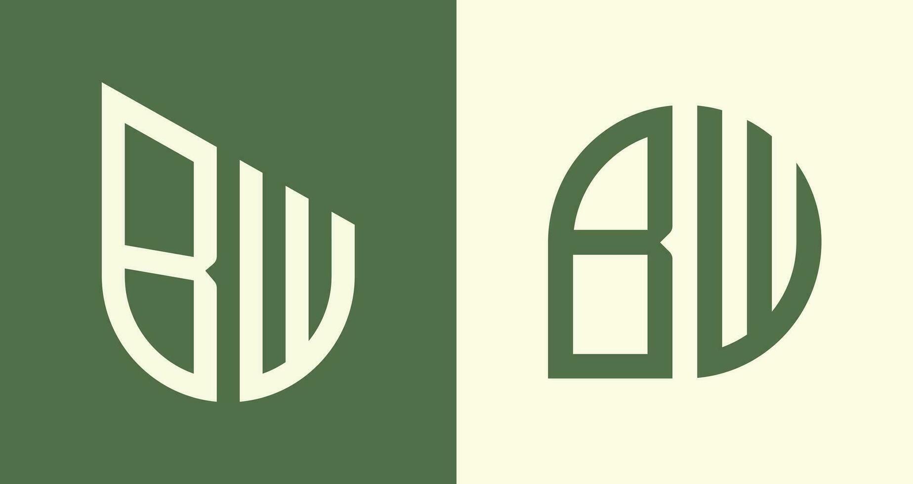 creatieve eenvoudige eerste letters bw logo ontwerpen bundel. vector