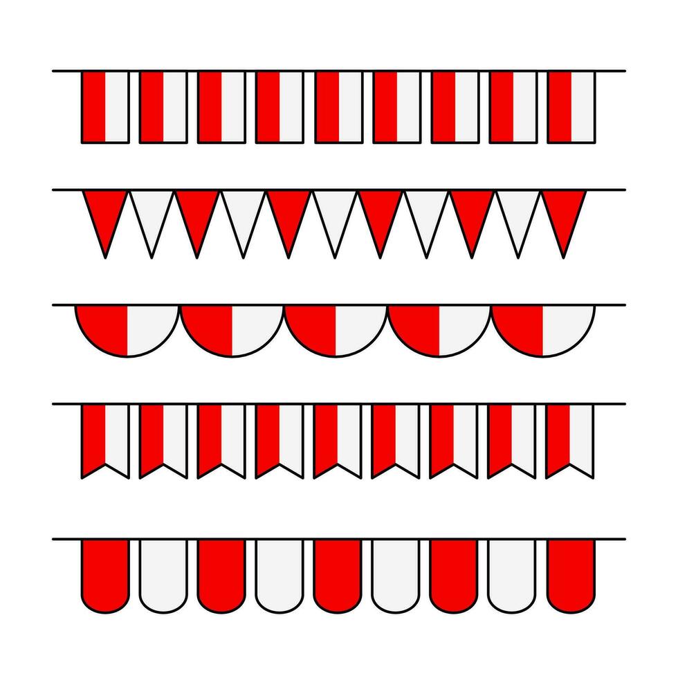 reeks van Indonesisch vlag decoraties voor onafhankelijkheid dag vector