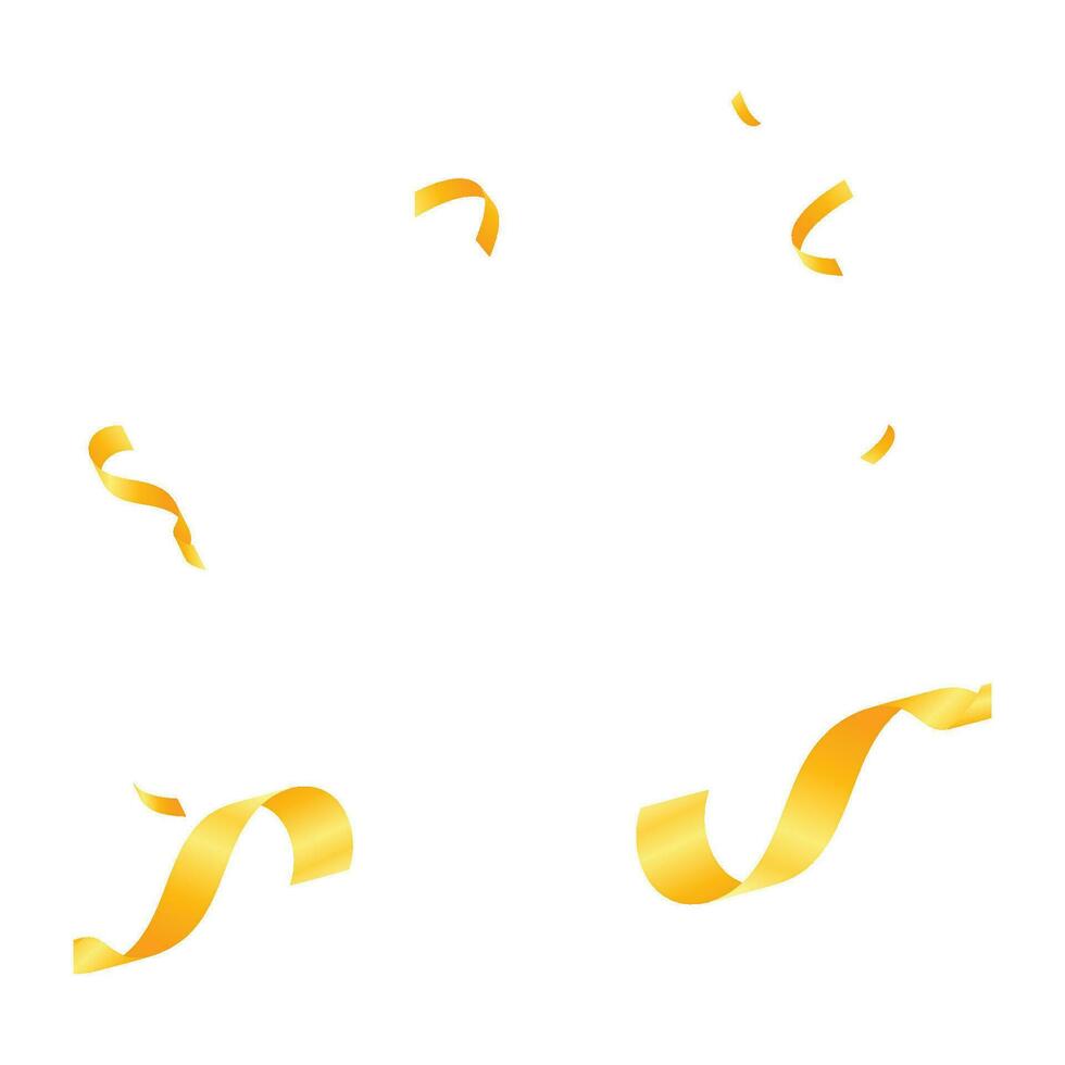 vector gouden gekruld linten serpentijn realistisch reeks geïsoleerd Aan wit