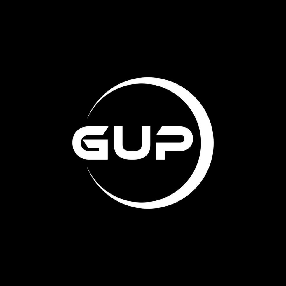 gup logo ontwerp, inspiratie voor een uniek identiteit. modern elegantie en creatief ontwerp. watermerk uw succes met de opvallend deze logo. vector