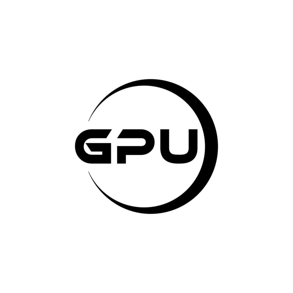 GPU logo ontwerp, inspiratie voor een uniek identiteit. modern elegantie en creatief ontwerp. watermerk uw succes met de opvallend deze logo. vector