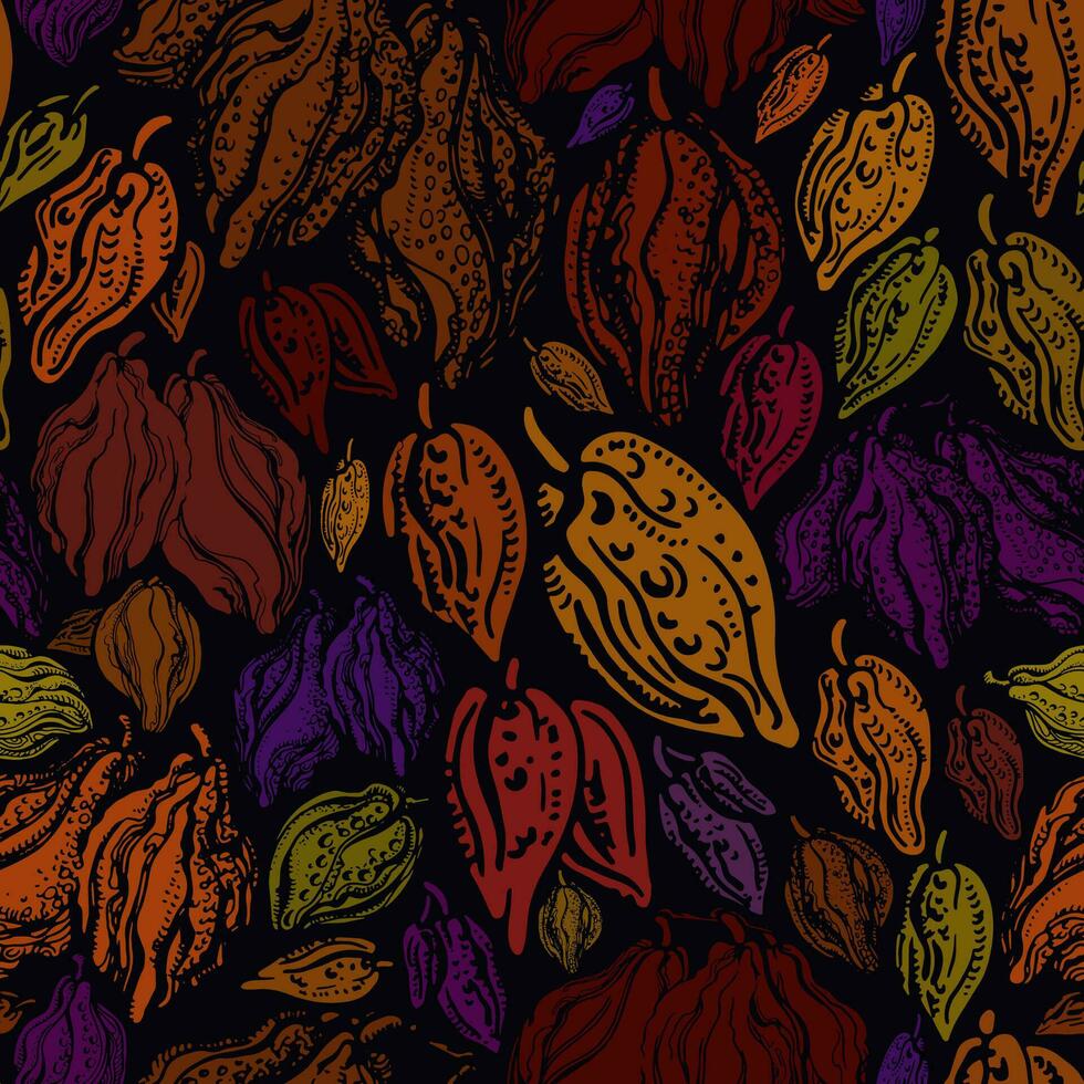 cacao structuur wild fruit abstract naadloos patroon vector
