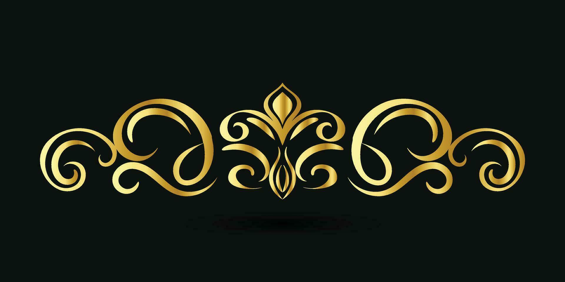 decoratief goud titel kader geïsoleerd Aan donker groen kleur achtergrond klassiek ornament vector