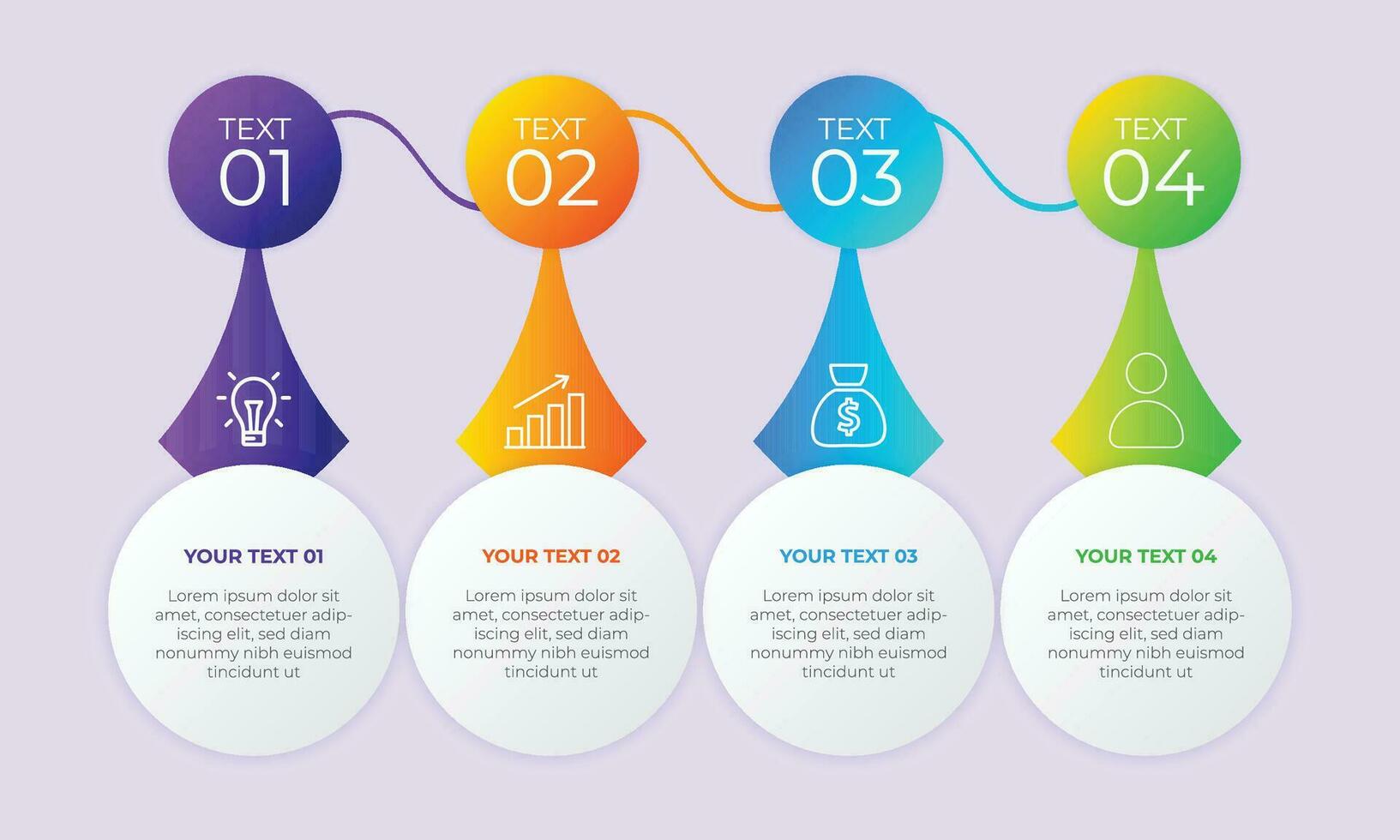 4 stappen bedrijf infographics sjabloon ontwerp vector