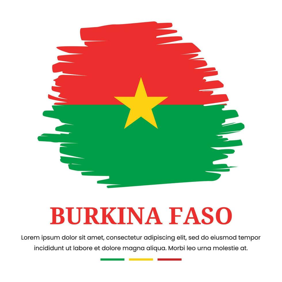 vector grafisch van vlag Burkina faso Aan wit achtergrond. grunge borstel beroertes getrokken door hand. onafhankelijkheid dag