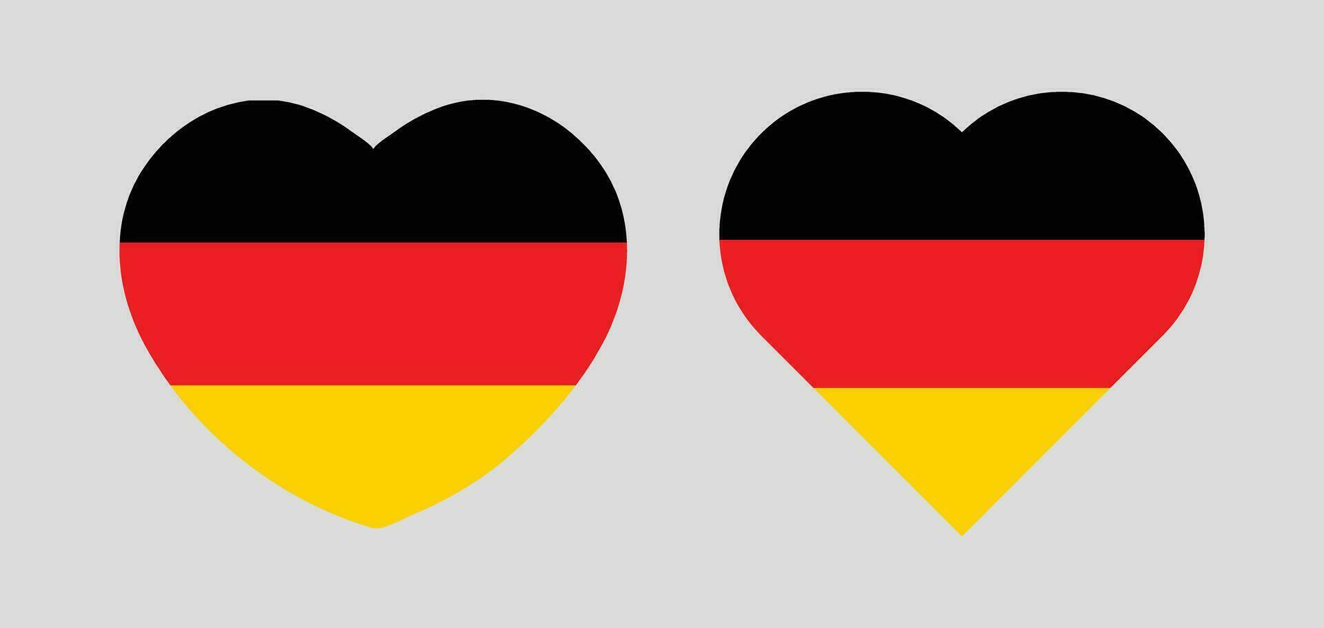 vlak hart vormig illustratie van Duitsland vlag vrij vector. vector