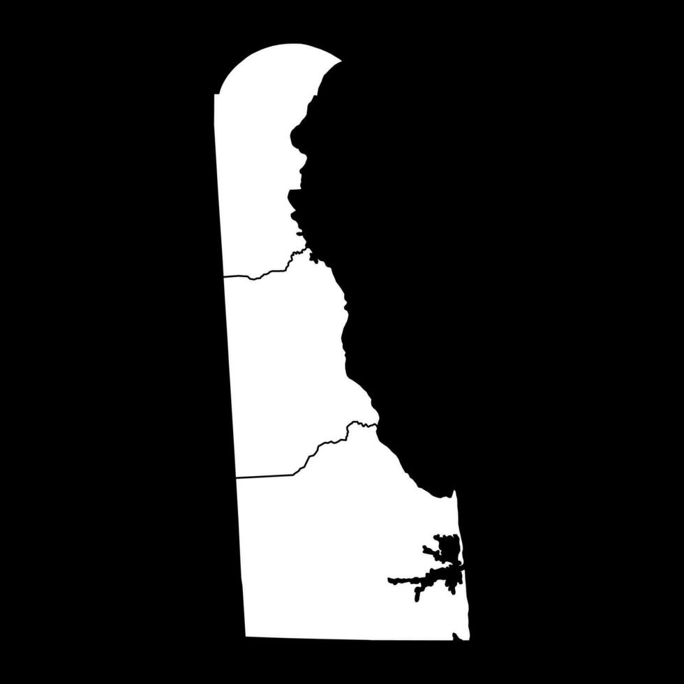 Delaware staat kaart met provincies. vector illustratie.