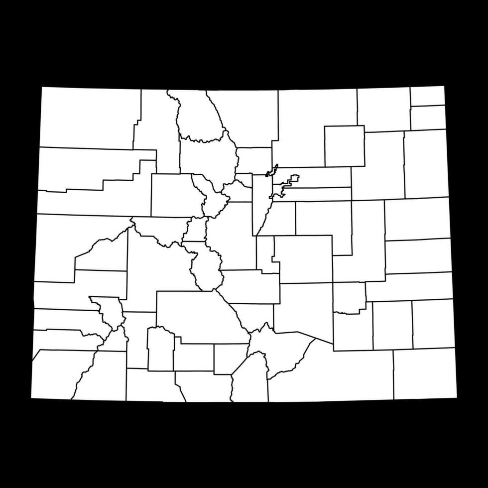 Colorado staat kaart met provincies. vector illustratie.