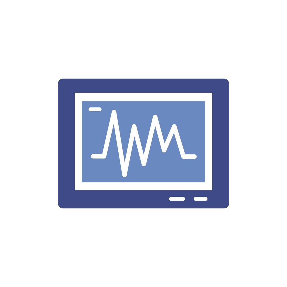 medische ekg machine cardiologie puls plat pictogram vector