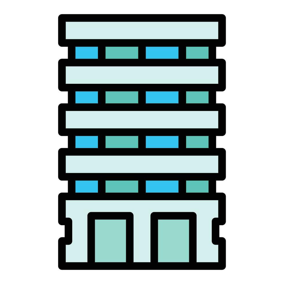 hotel met meerdere verdiepingen icoon vector vlak
