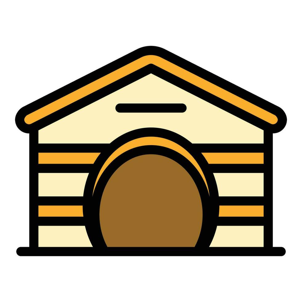 puppy kennel icoon vector vlak