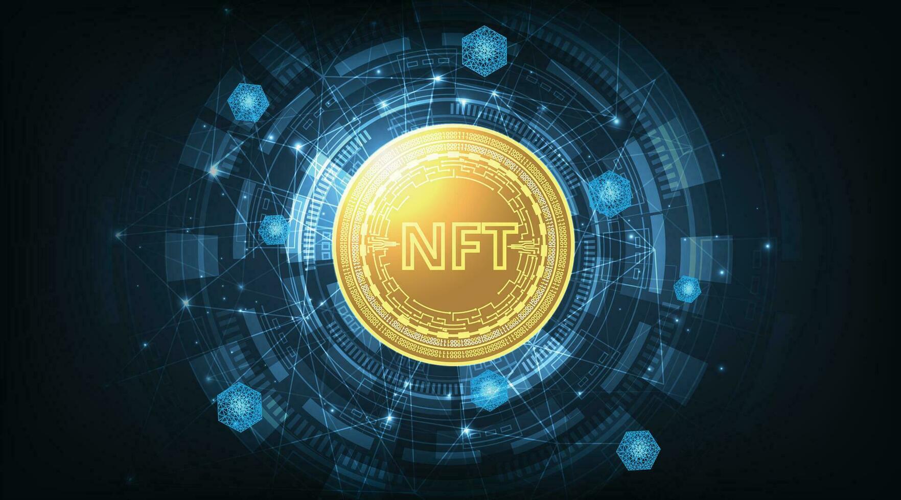 renderen illustratie van nft niet fungibel token munt. vector