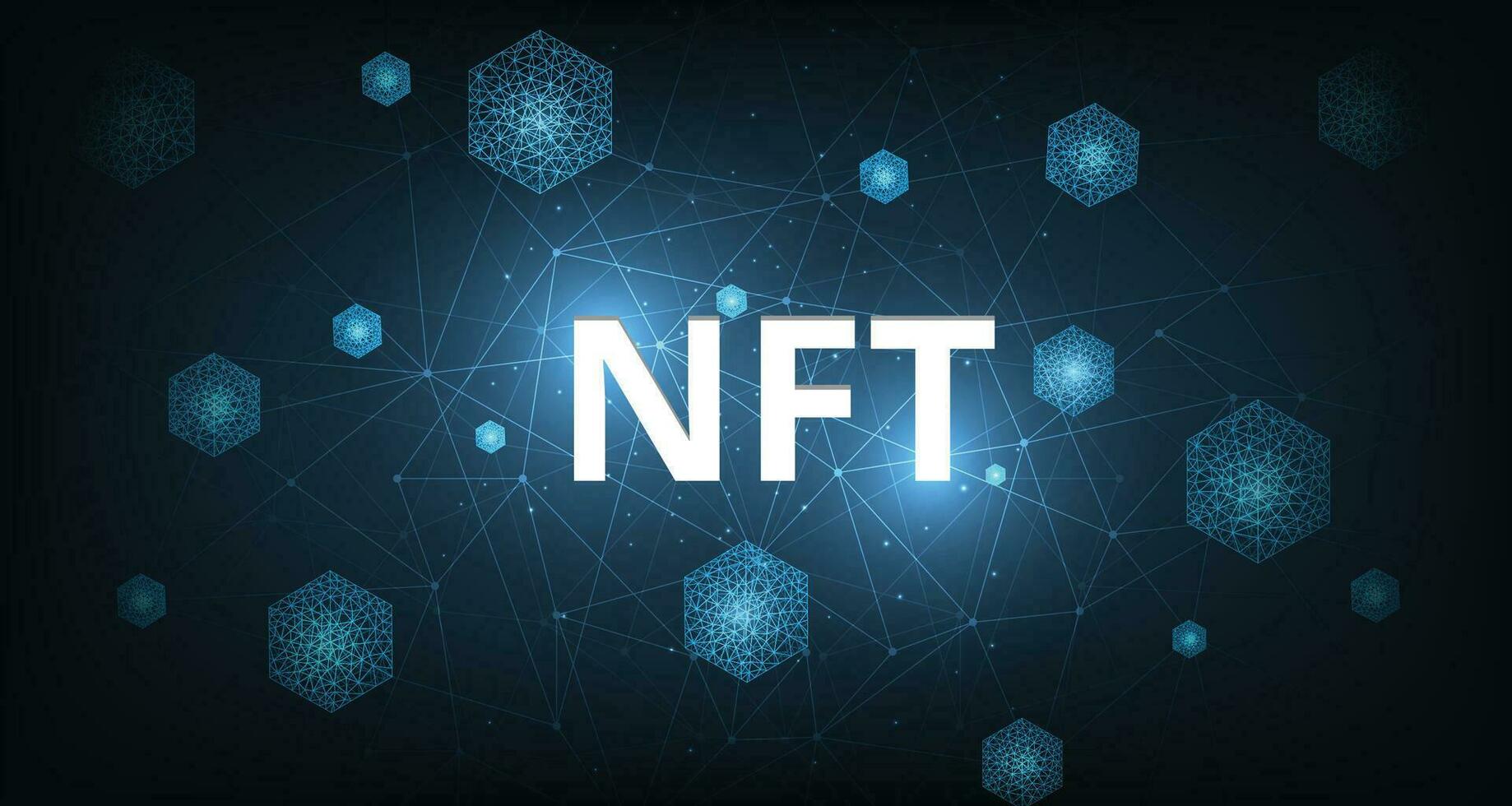 niet-fungible token concept ontwerp. vector