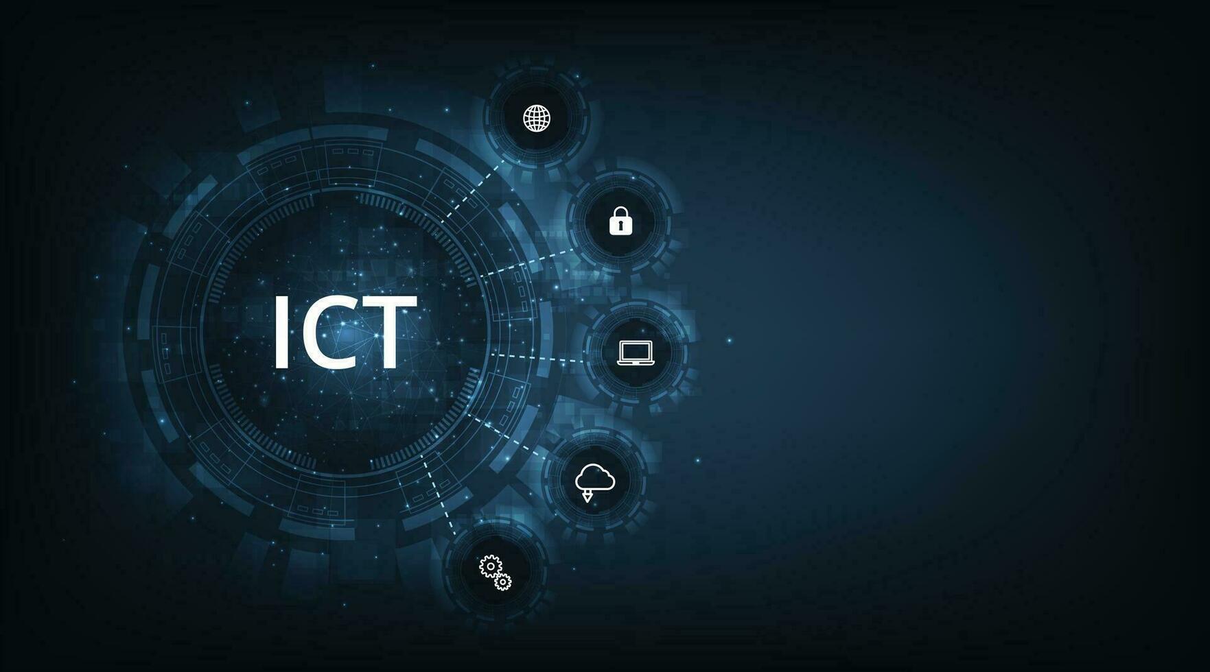 ict- informatie en communicatie technologie concept. vector