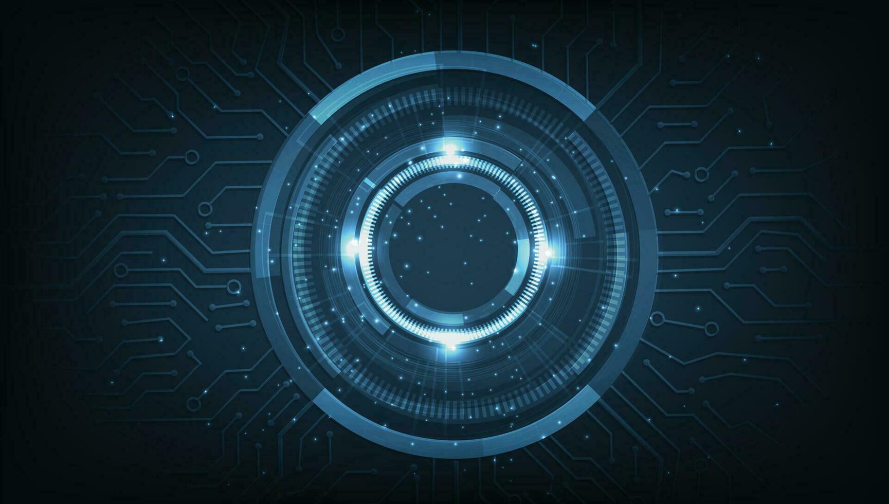 digitaal elektrisch stroomkring cirkel achtergrond. vector