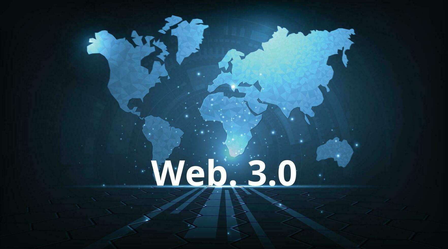 web 3.0 tekst Aan blauw technologie achtergrond. vector