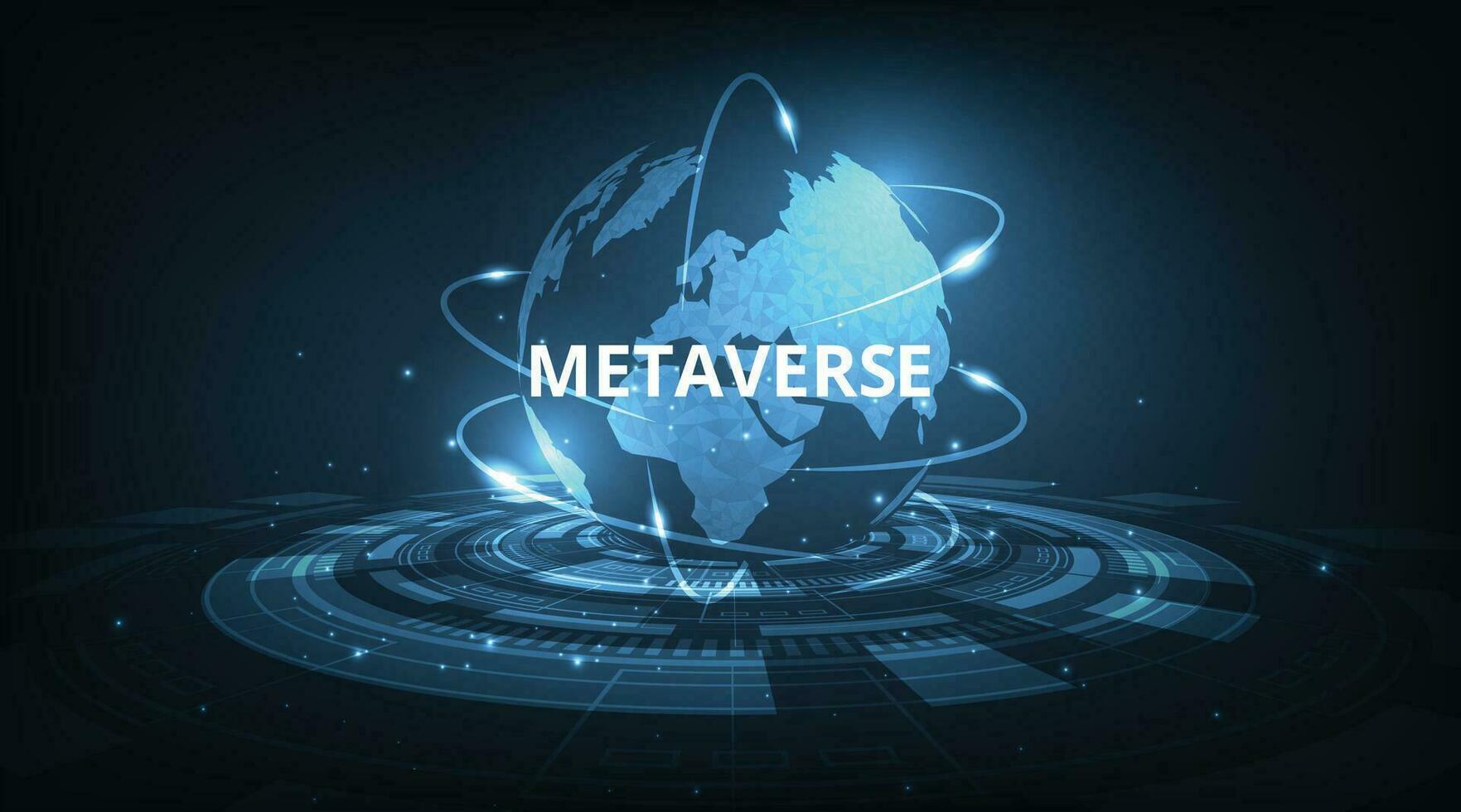 metaverse technologie met blockchain netwerk Verbinden. vector