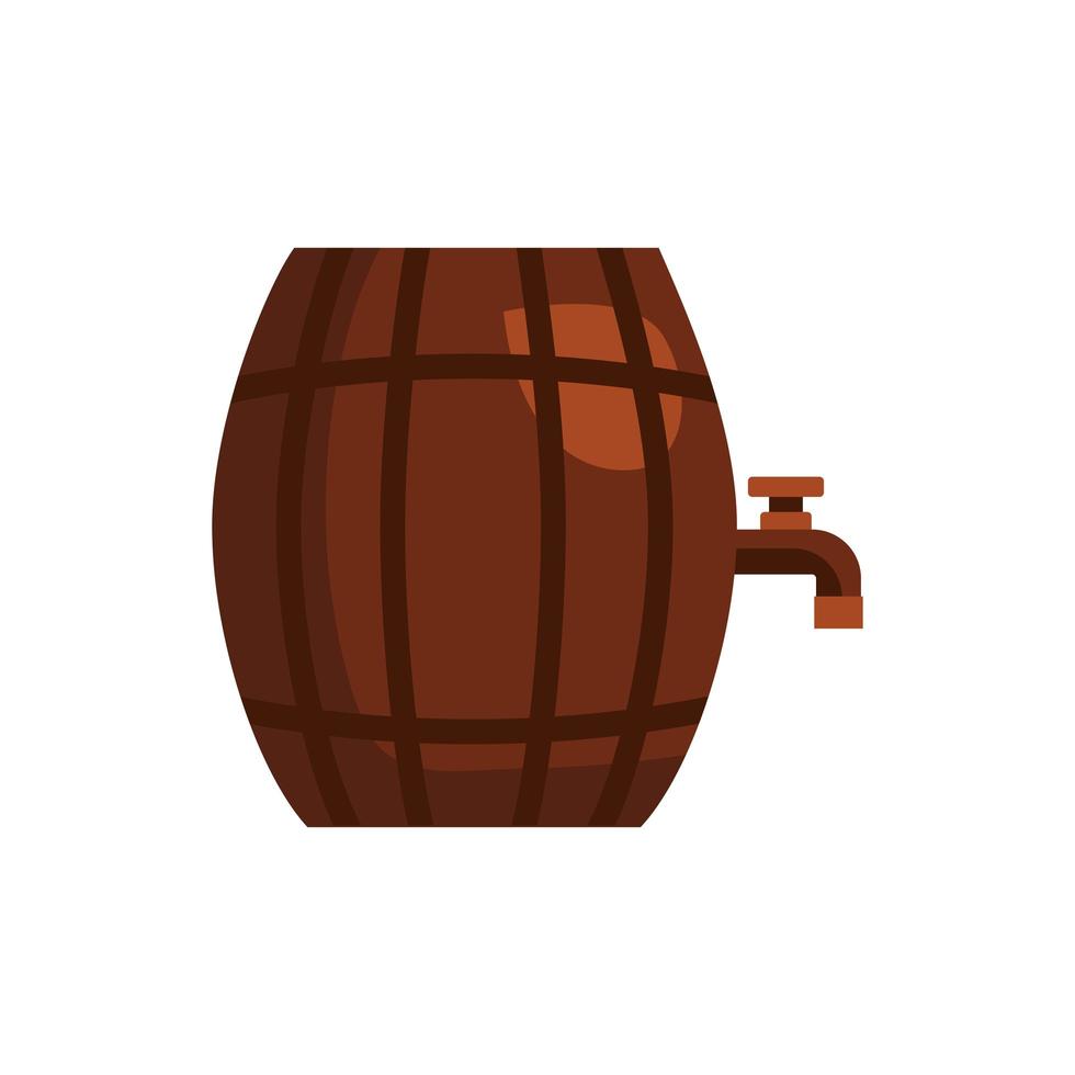 bier houten vat gedetailleerd stijlicoon vector