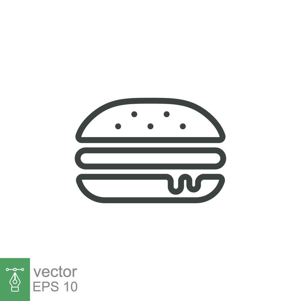 Hamburger icoon. gemakkelijk schets stijl. cheeseburger, snel voedsel concept. vector illustratie geïsoleerd Aan wit achtergrond. eps 10.
