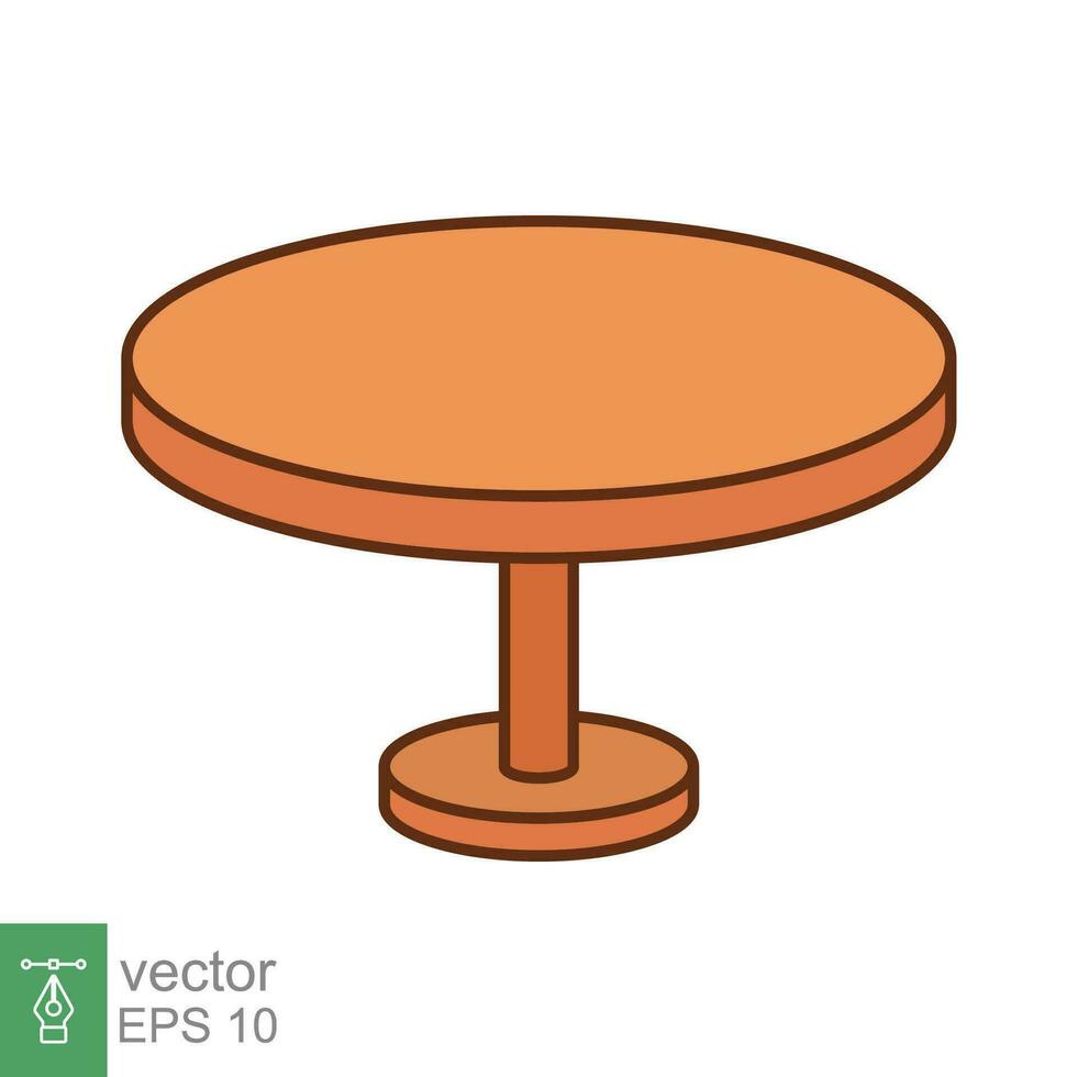 cirkel tafel icoon. gemakkelijk gevulde schets stijl. ronde, pictogram, meubilair, kantoor, teken, conferentie, ontmoeting, web, interieur concept. vector ontwerp illustratie geïsoleerd Aan wit achtergrond. eps 10