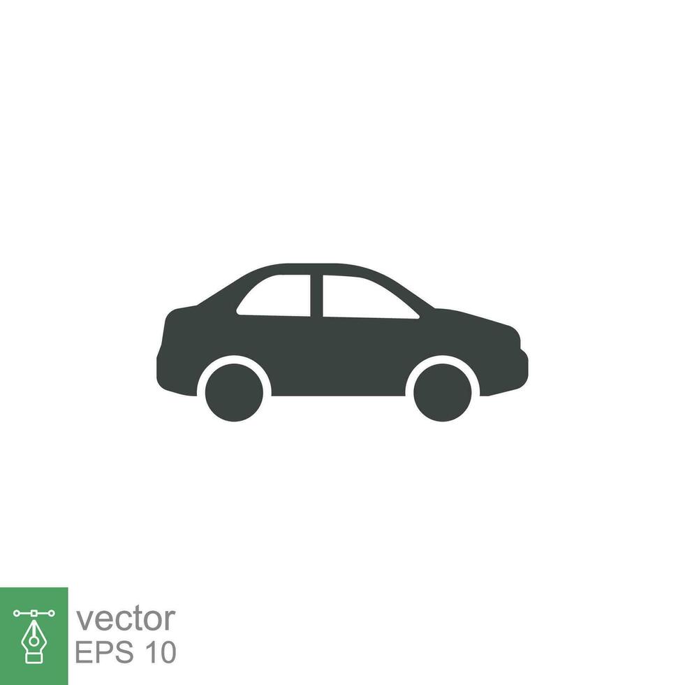 auto monochroom icoon set. gemakkelijk solide stijl. pictogram, silhouet, auto, zwart, vorm geven aan, vlak teken, symbool, voertuig concept. vector illustratie geïsoleerd Aan wit achtergrond eps 10