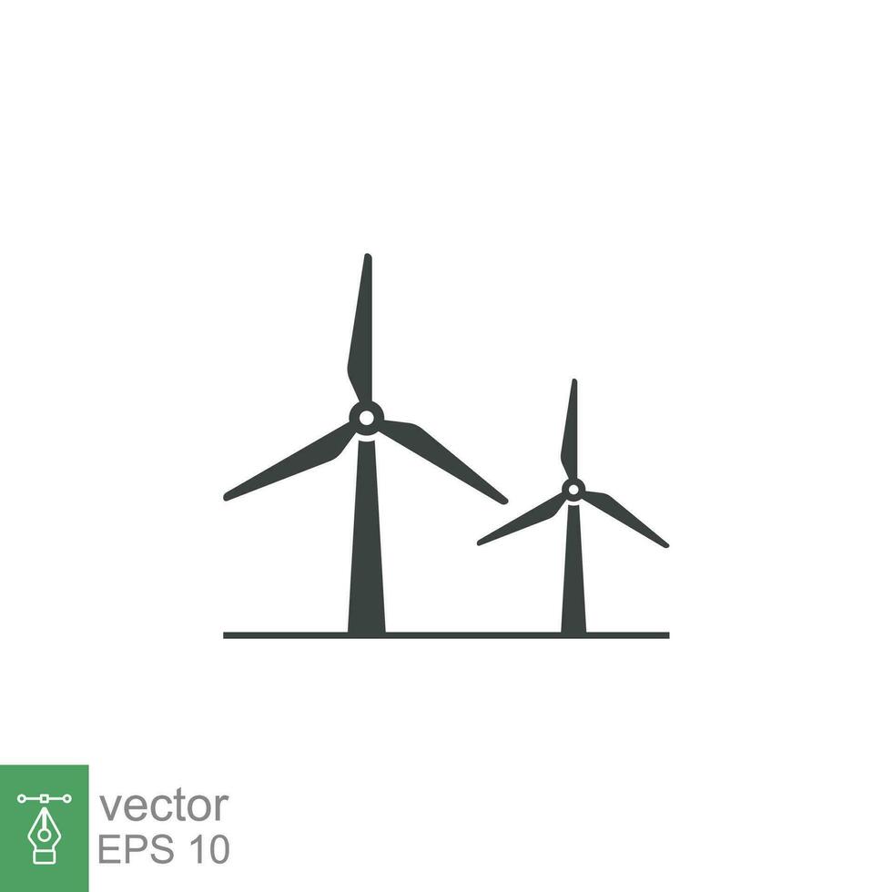 wind macht icoon. gemakkelijk solide stijl. molen, silhouet, boerderij, pictogram, wiel, stroom, technologie, toren, stroom, energie alternatief concept. vector illustratie geïsoleerd Aan wit achtergrond eps 10