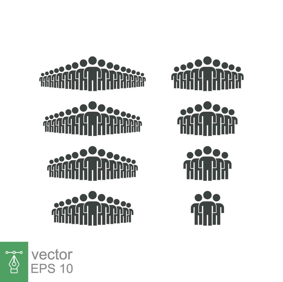 mensen icoon set. gemakkelijk solide stijl. persoon, groep, menigte, lid, pictogram, personeel, silhouet, teamwerk, organisatie concept. vector illustratie geïsoleerd Aan wit achtergrond eps 10